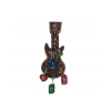 Wooden Key Holder Warli Painted Guitar Shaped