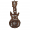 Wooden Key Holder Warli Painted Guitar Shaped