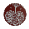 Wooden Hot Plate Warli Painted Round Shaped 8"